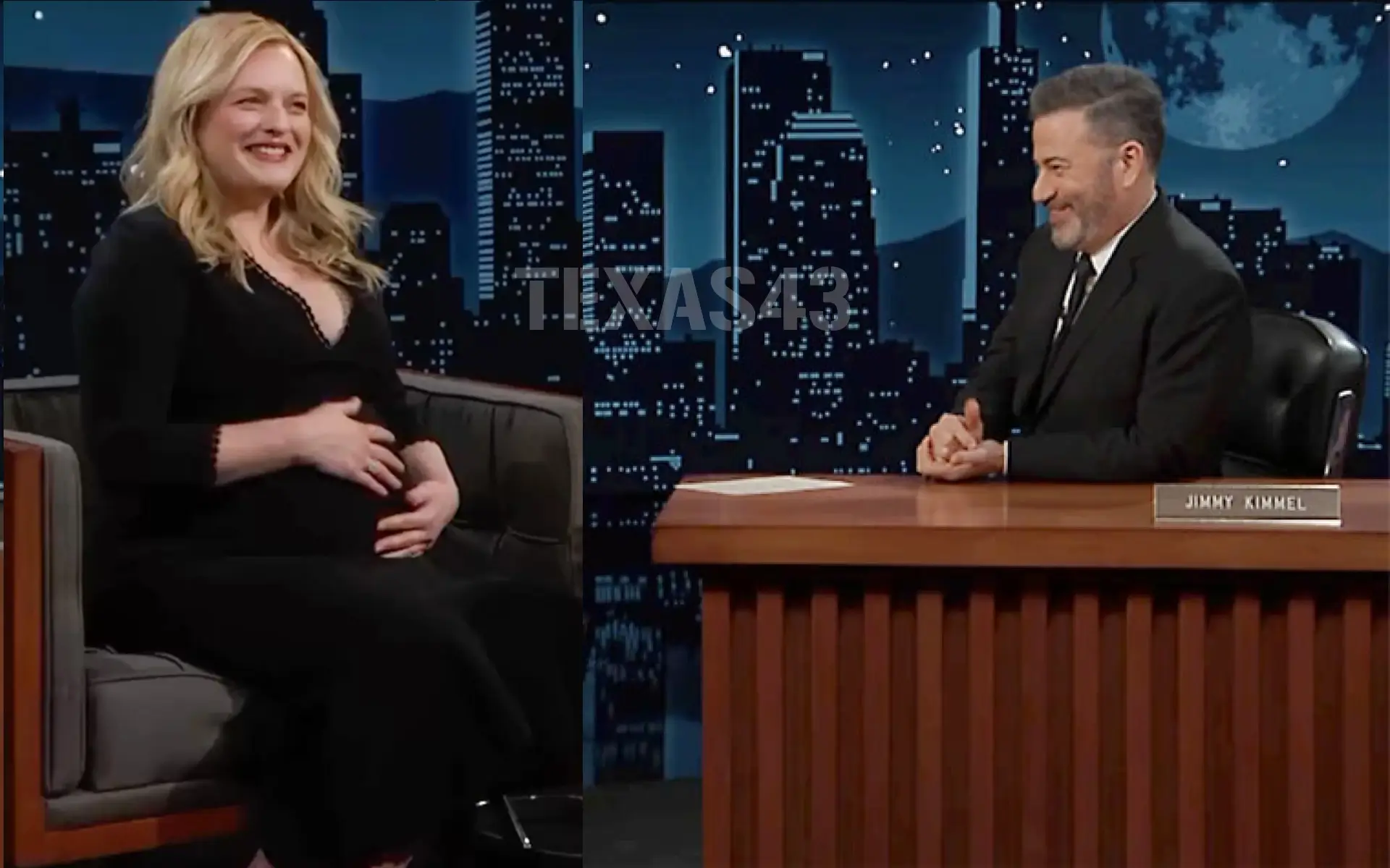 Elisabeth Moss Is Pregnant Announced On Jimmy Kimmel Live