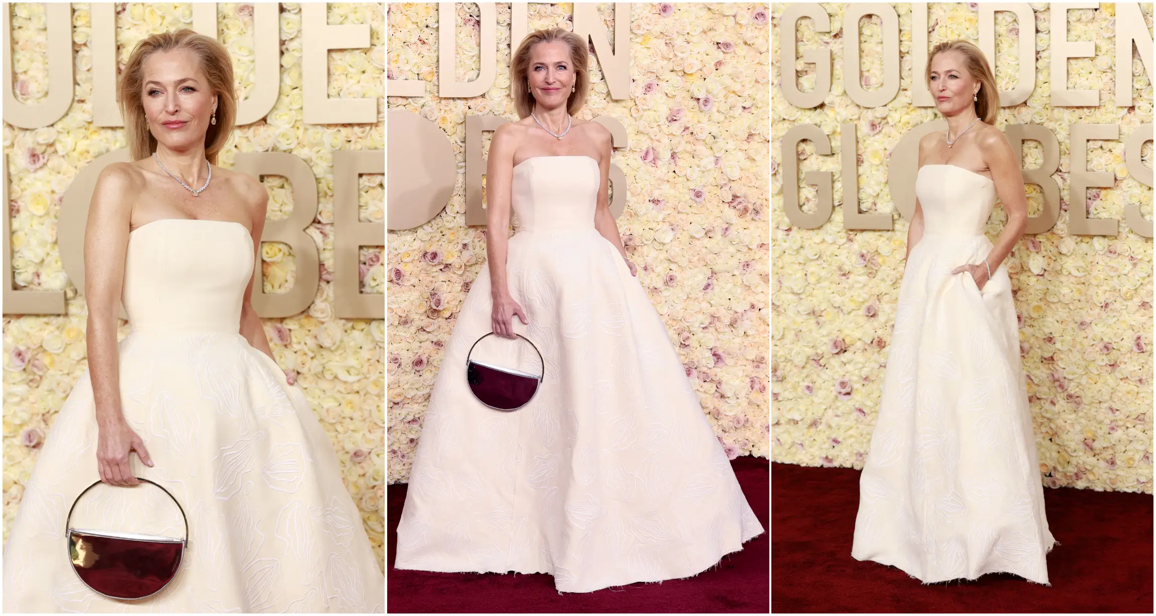Gillian Anderson 2024 Golden Globes Dress