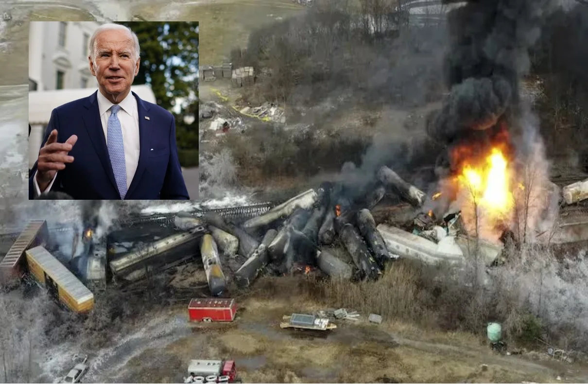 Joe Biden's Visit To East Palestine After The Train Disaster