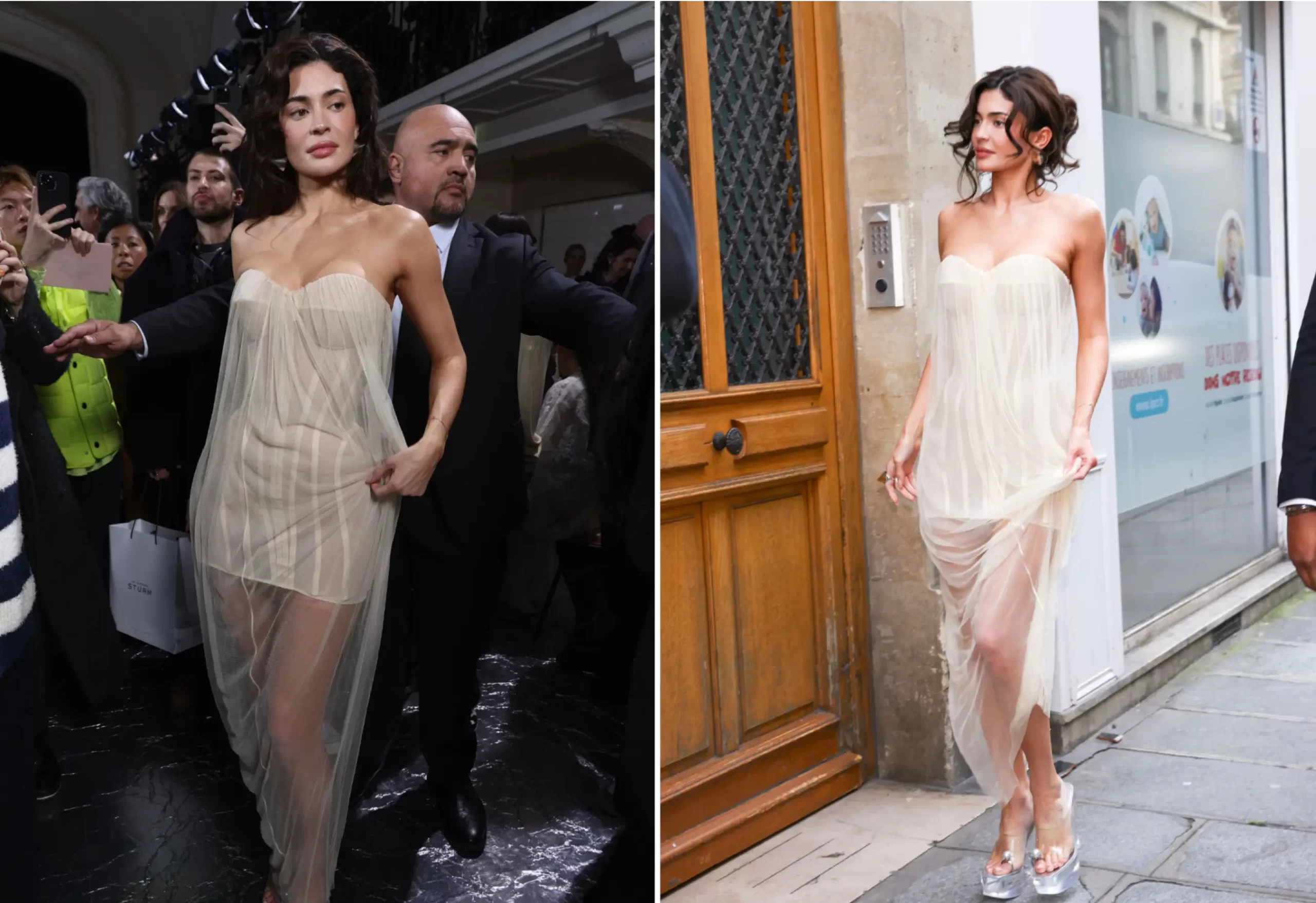Kylie Jenner Stuns in Sheer White Dress at Gaultier Paris Fashion Week