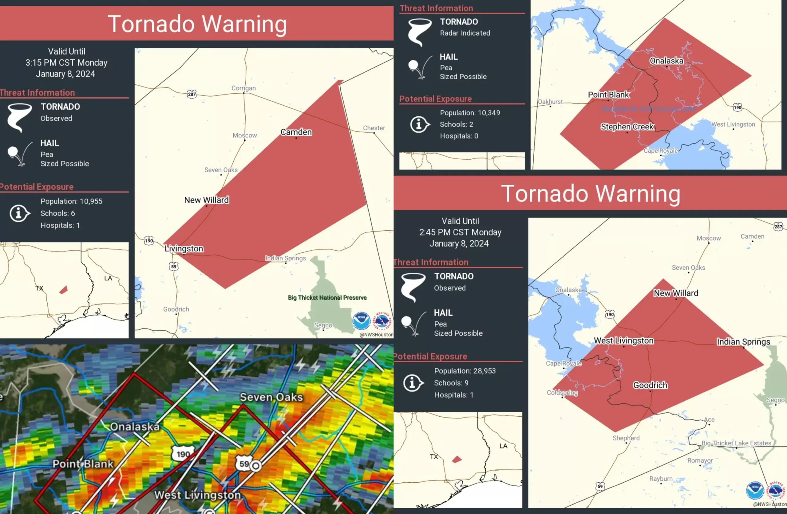 Tornado Warnings In Houston, Texas