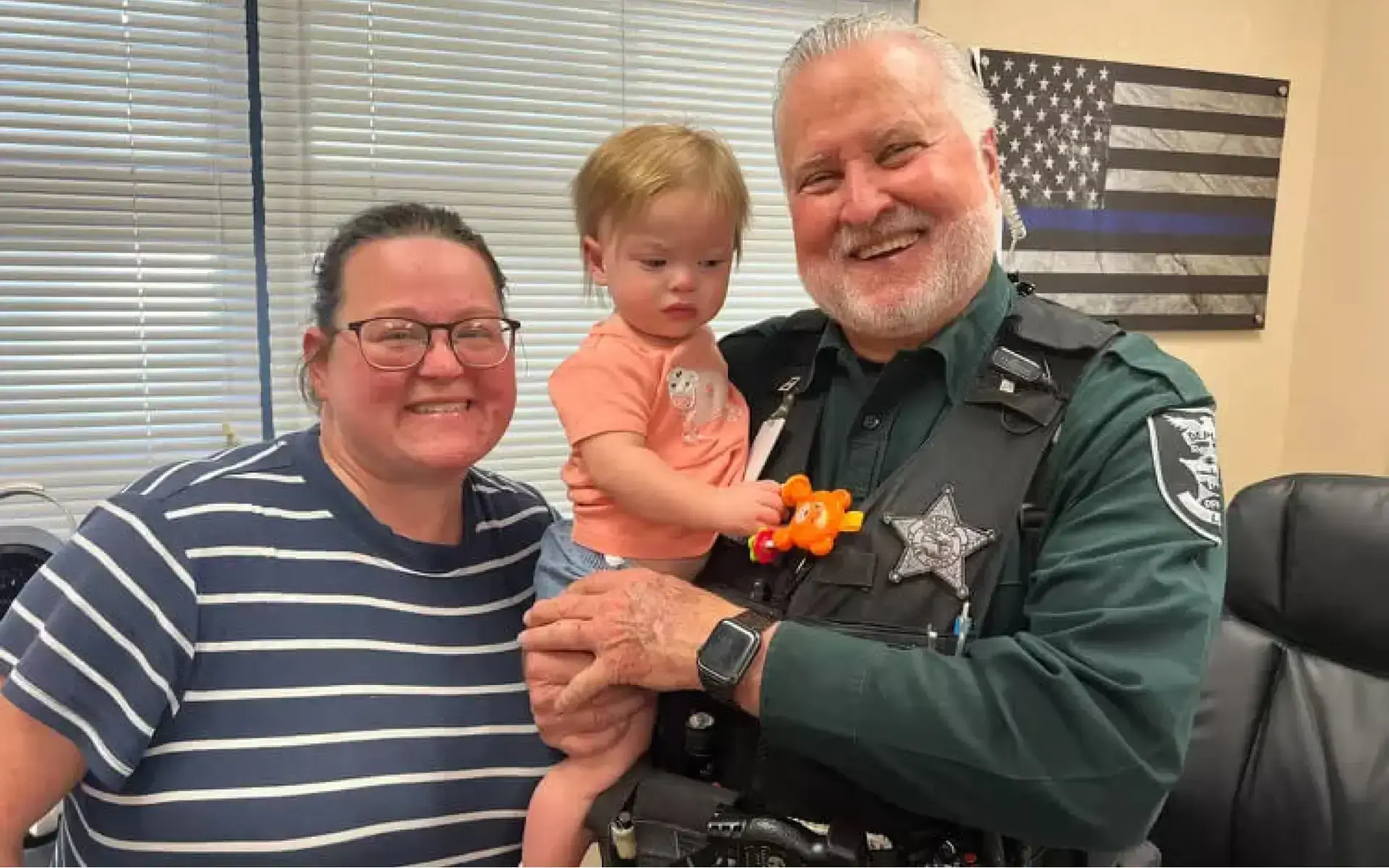 Deputy William Weaver With Baby Cheyanne