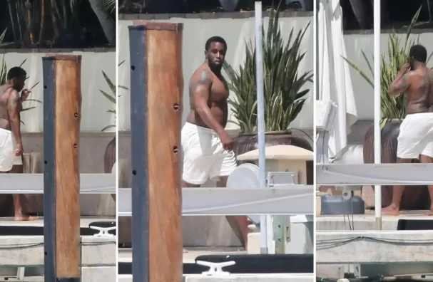 Diddy Smoke At His Miami Home