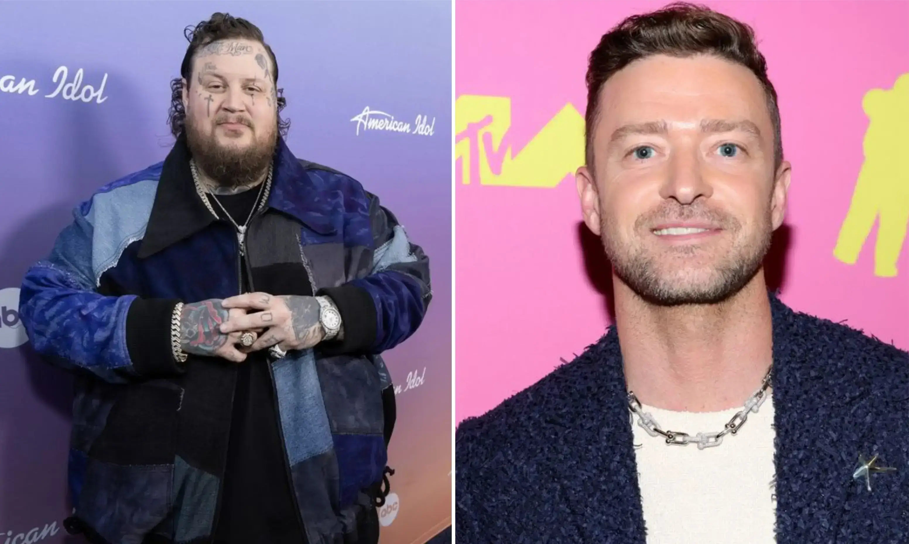 Jelly Roll and Justin Timberlake at iHeartRadio Music Awards