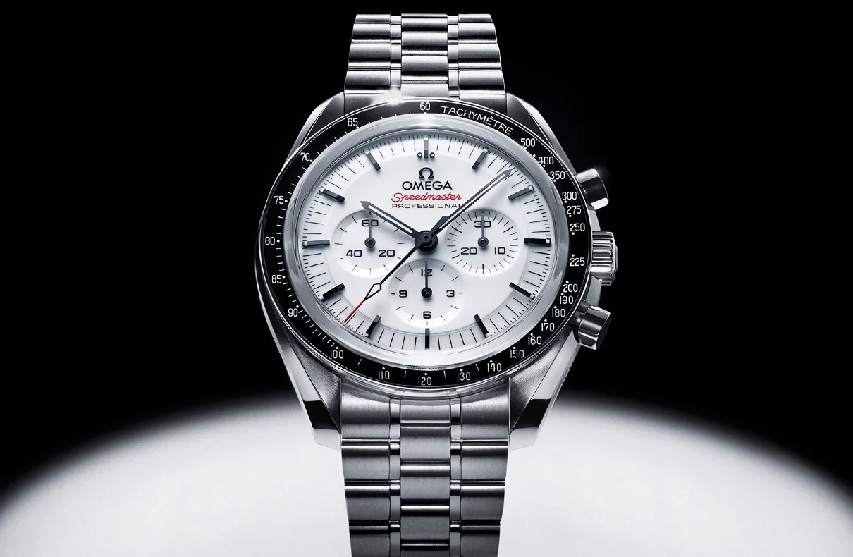 Omega Speedmaster Moonwatch with a White Lacquer Dial