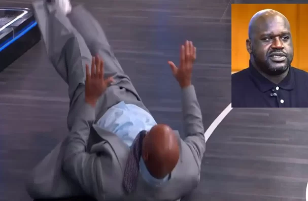 Shaquille O’Neal loses it when Charles Barkley shows how players should fall